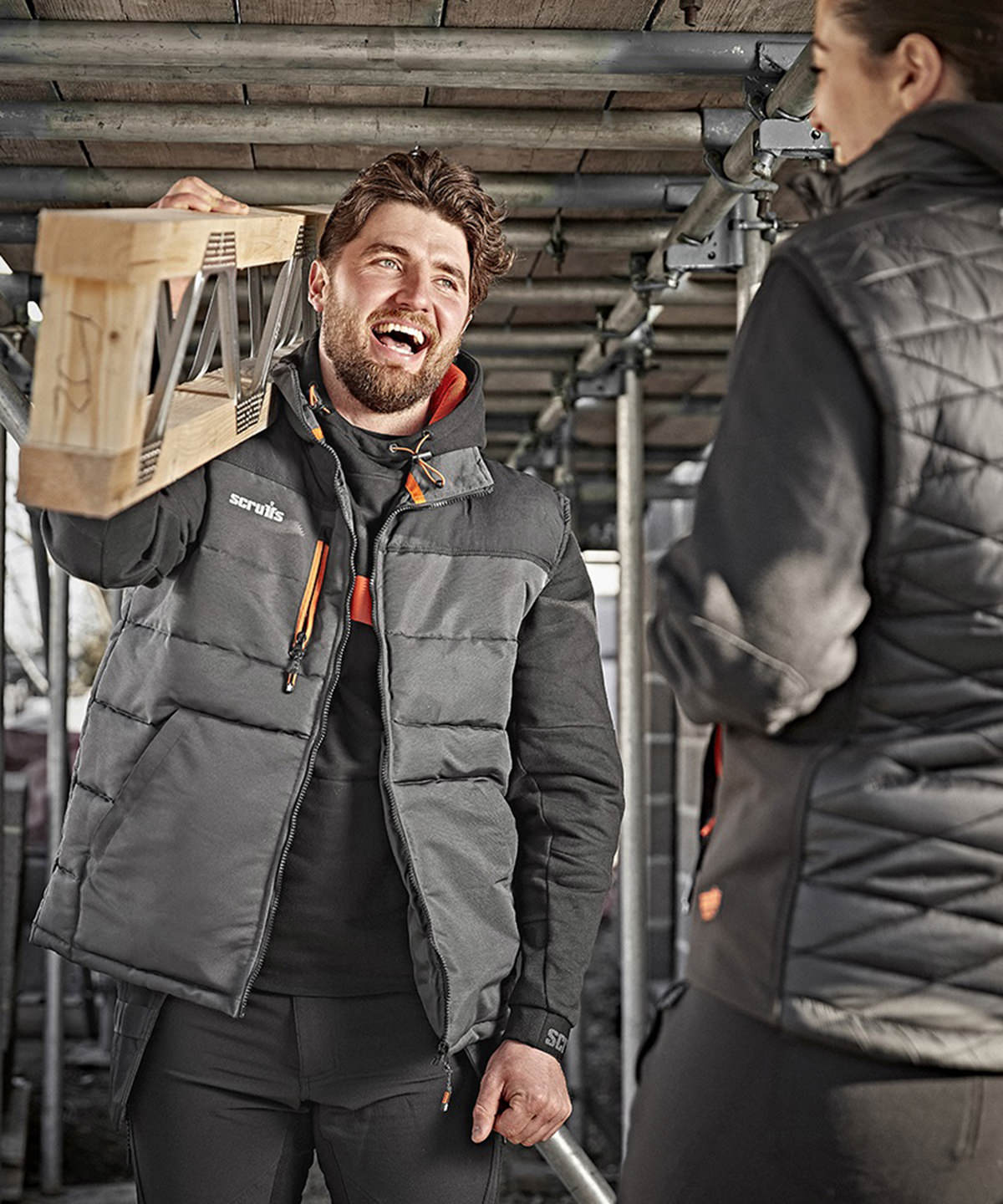Durable Charcoal Worker Bodywarmer with Padded Design
