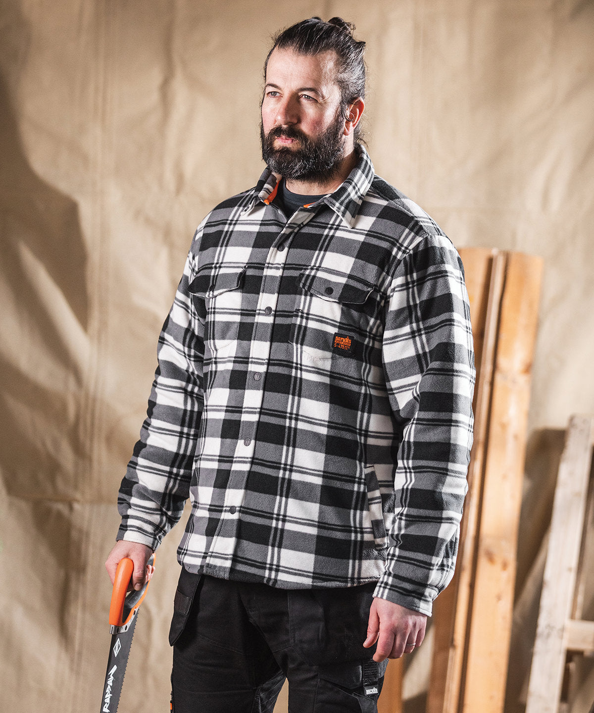 BlackWhite Worker Padded Checked Shirt Ultimate Comfort and Durability