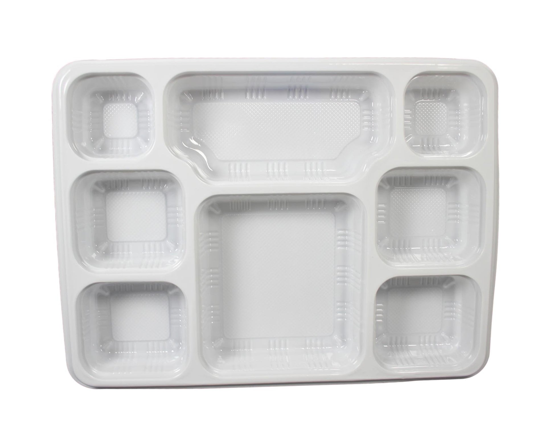 Premium Disposable White Plastic Divider Plate 8 Sections 30 x 23 cm Pack of 25