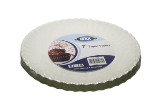 Premium 7Inch Disposable Paper Plates 100 Pack