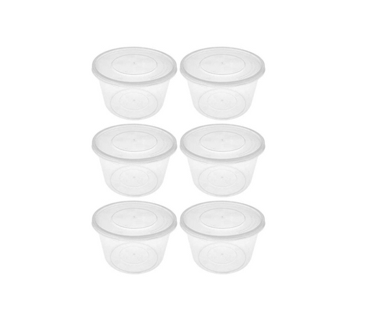 Disposable Plastic Round Food Sauce Containers 4oz Pack of 10