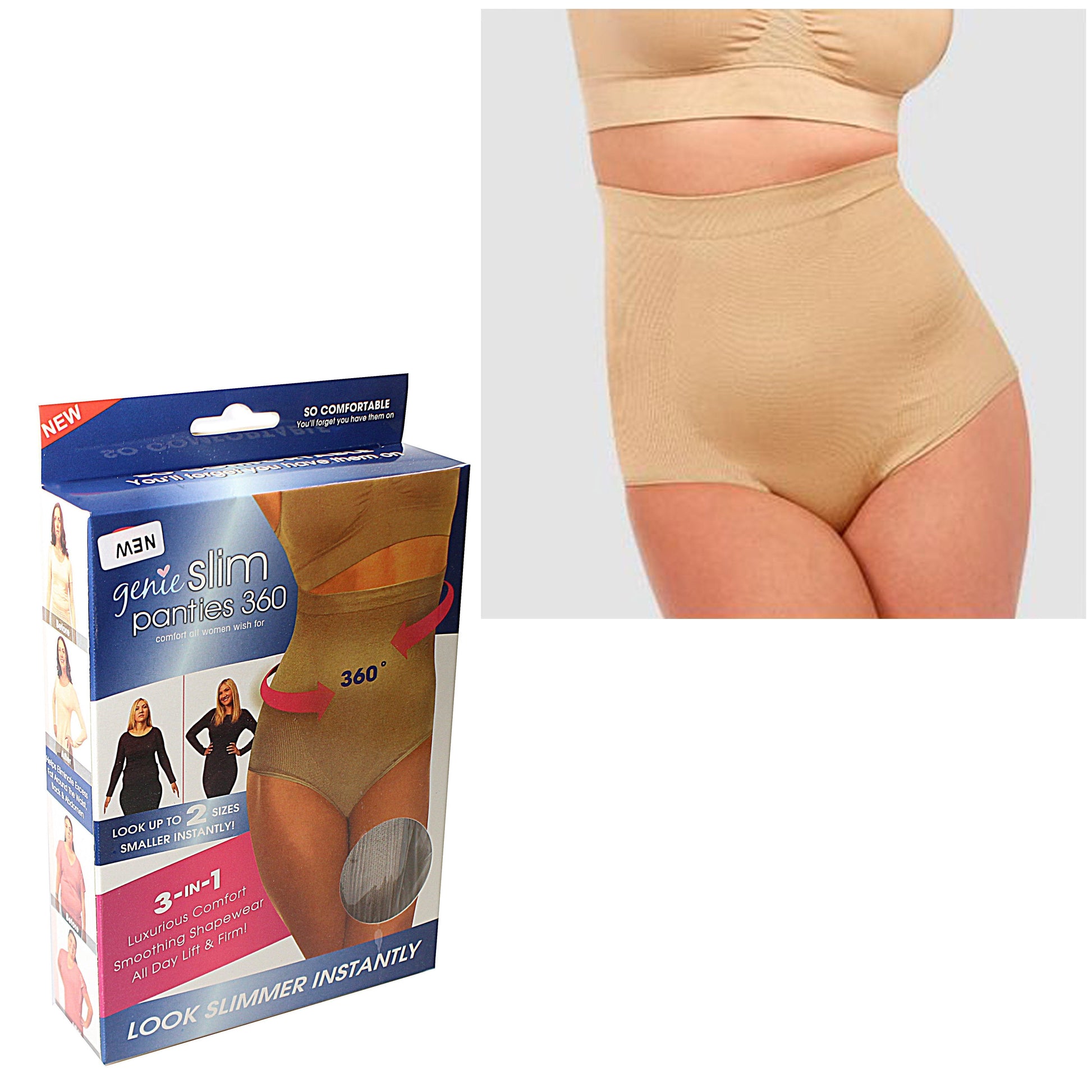 Genie Slim Panties 360 Degrees Assorted Colors and Sizes