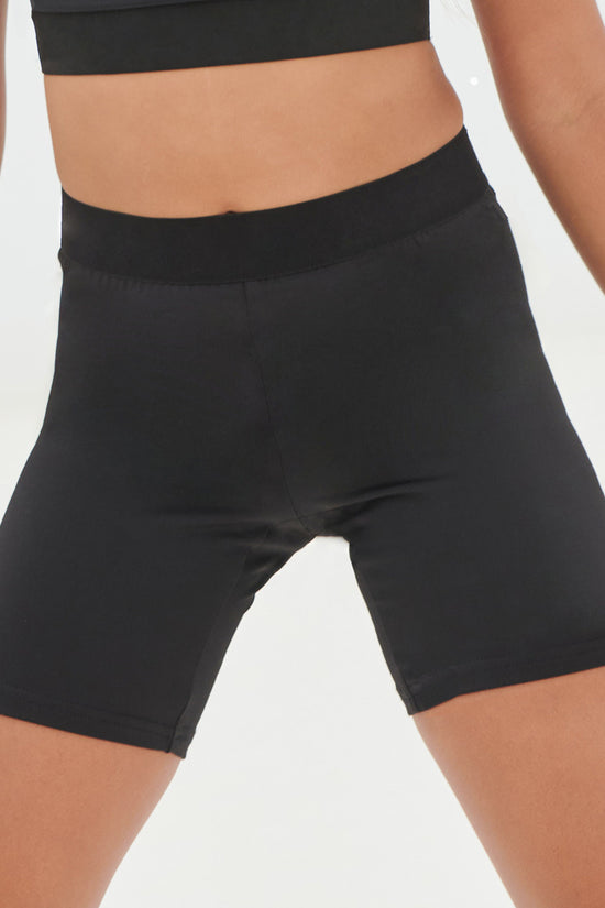 Trendy Black Kids Cycling Shorts for Fashionable Rides
