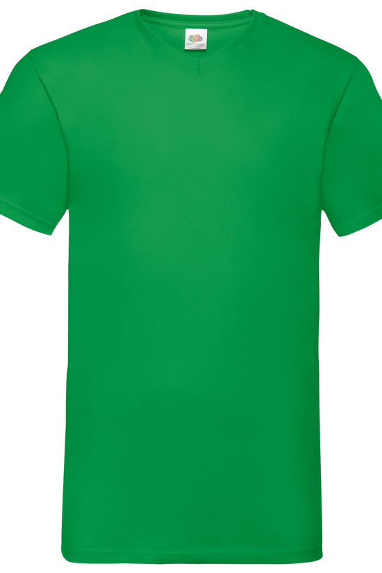 Mens Valueweight VNeck TShirts CottonLycra Rib Various Colors