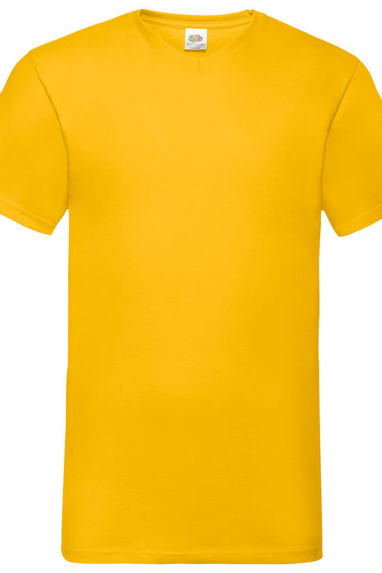 Mens Valueweight VNeck TShirts CottonLycra Rib Various Colors