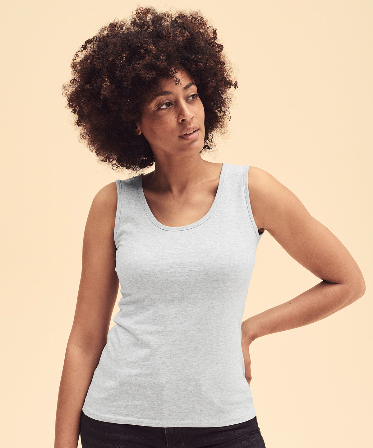 Womens Valueweight Athletic Vest in Cotton