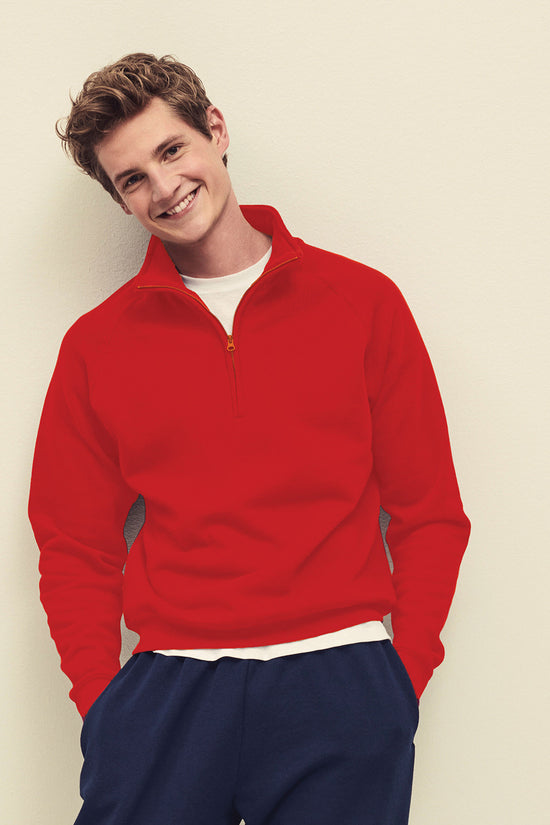 Fruit of the Loom Classic Zip Neck Sweatshirt for Men Plus Size S3XL
