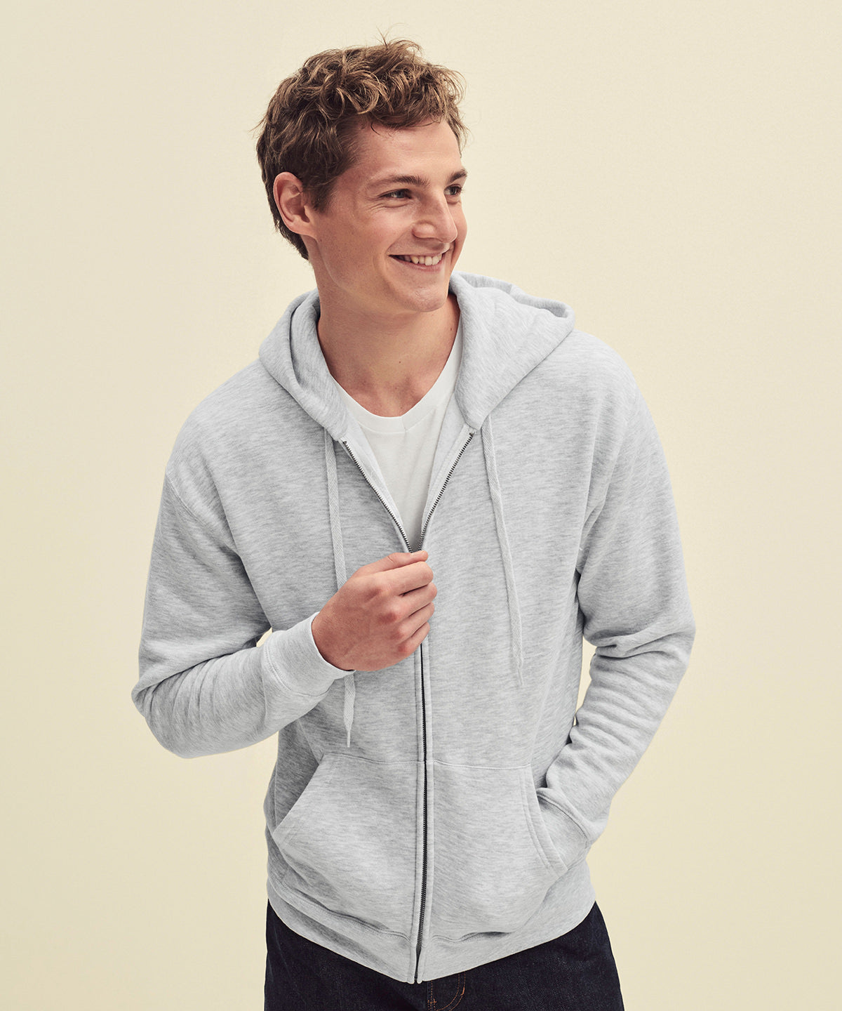 Premium Hooded Sweat Jacket for Men Fruit of the Loom 7030