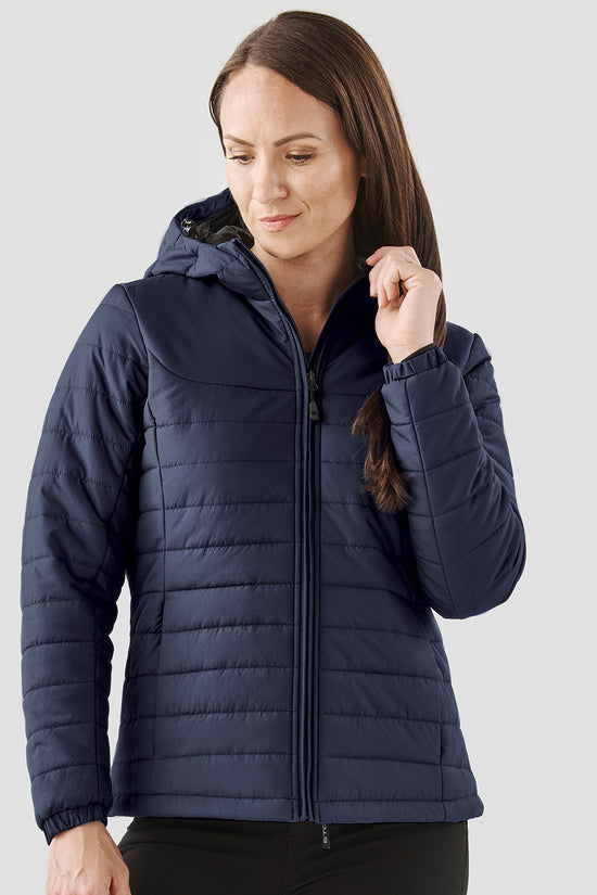 Womens Nautilus Quilted Hooded Jacket WeatherResistant Style