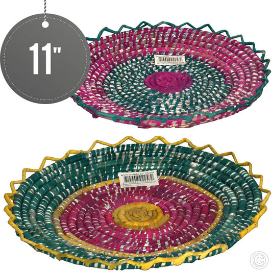 Handwoven Traditional Naan Bread Serving Basket 11 inches