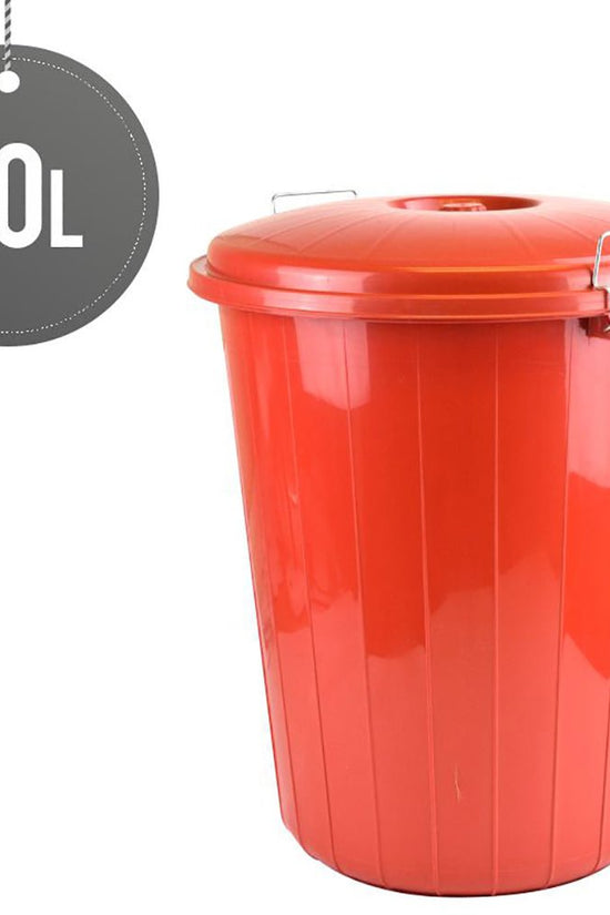 Durable 90L Plastic Double Lock Handle Bin With Lid Assorted Colors