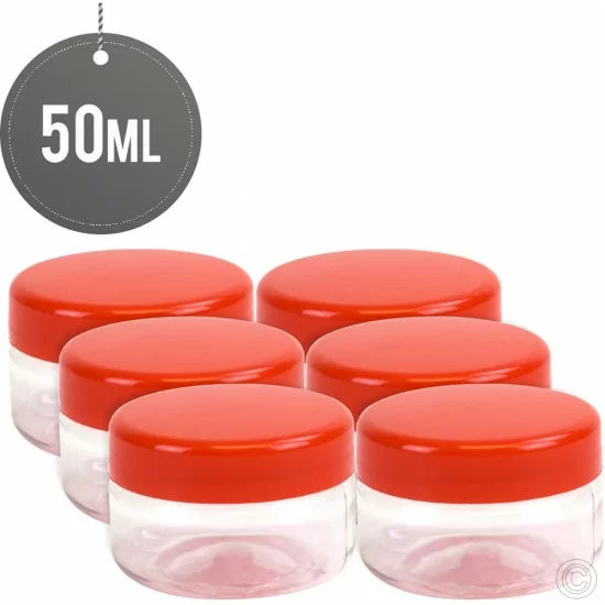 Durable Plastic Pet Food Storage Jars 50 ml Pack of 6