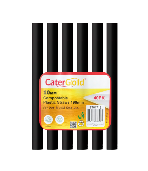 EcoFriendly Compostable Smoothie Straws Pack of 40 Assorted Colors