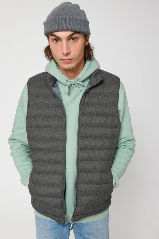 Stanley Climber Deep Metal Heather Grey Bodywarmer Mens WoolLike Sleeveless Jacket