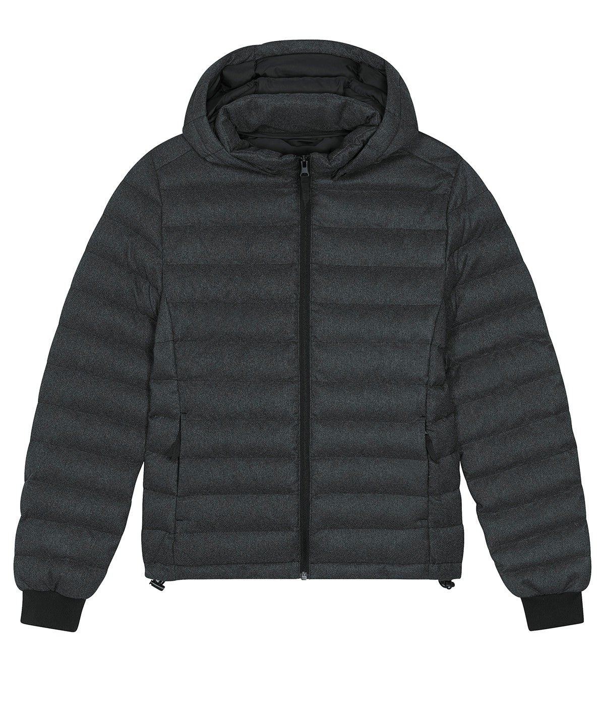 Stella Voyager Heather Grey WoolLike Padded Jacket with Detachable Hood