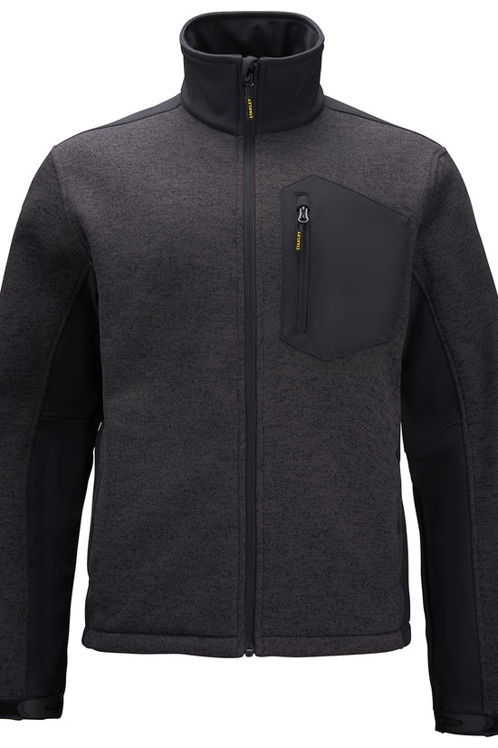 Black Heavyweight Knitted Fleece with ZipThrough Design