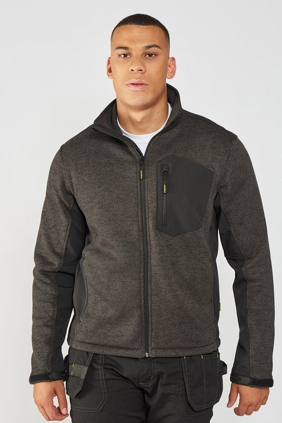 Black Heavyweight Knitted Fleece with ZipThrough Design