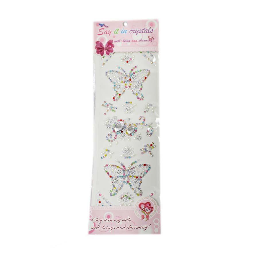 Butterfly Gem Stickers Assorted Colours Single Sheet