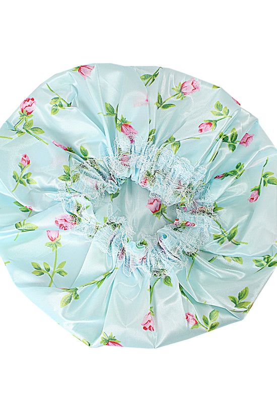 Stylish Reusable Floral Print Shower Cap Assorted Colors