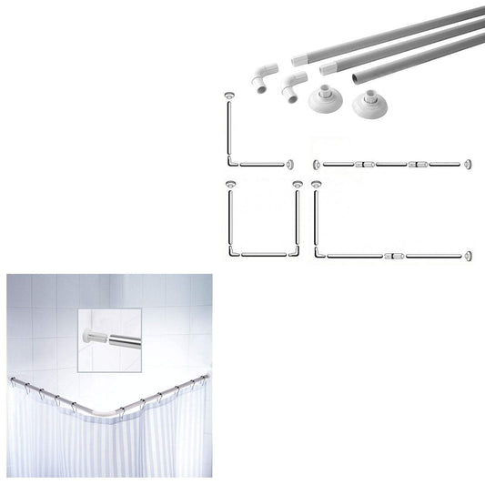 Luxurious Corner Shower Curtain Rod 80x80x80 cm