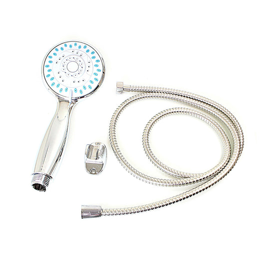 Chrome Shower Head Set with Flexible Hose Pipe Bathroom Upgrade