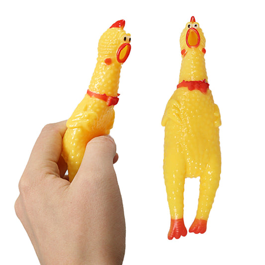 Interactive Funny Pet Toy Squeeze Shrilling Chicken Screaming Toy