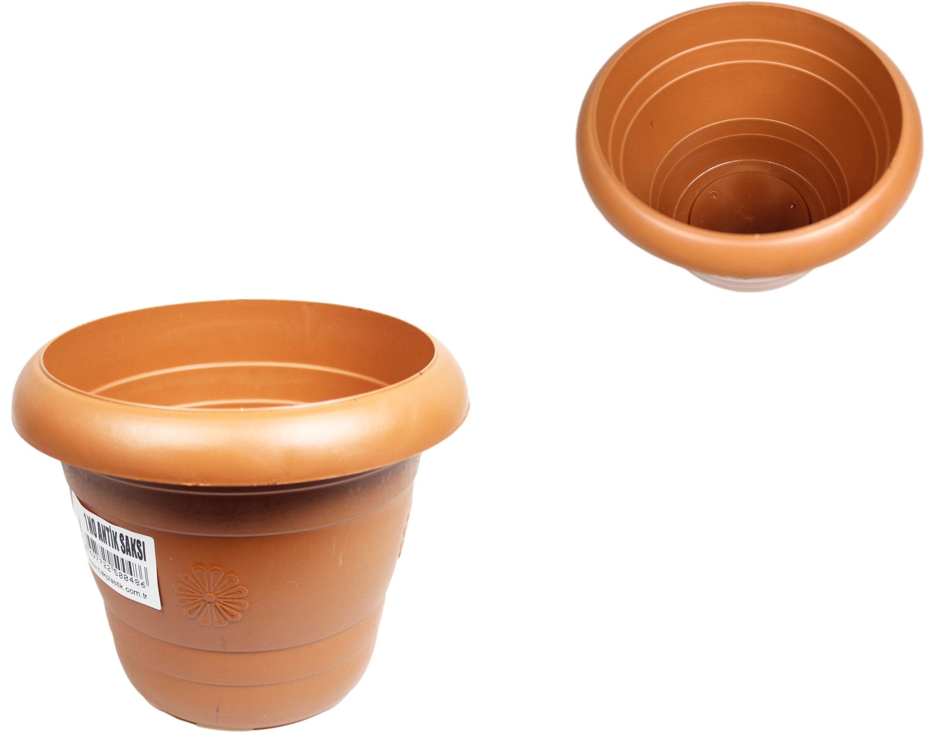 Durable Plastic Brown Garden Flower Pot No1 15 x 14 cm