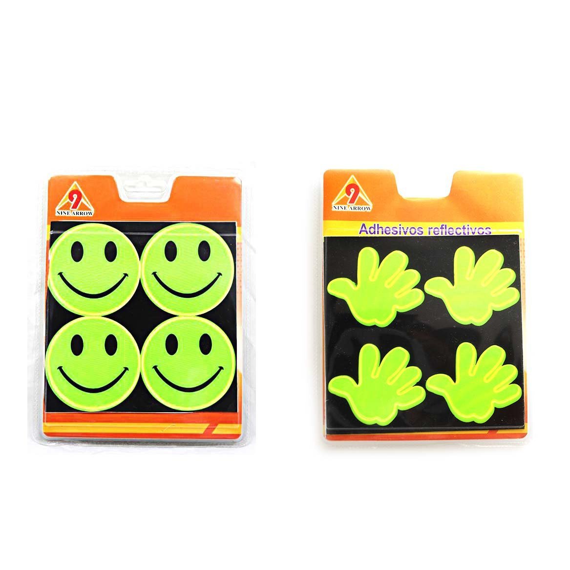 Fun Smiley Face and Handprint Adhesive Reflectors for Safety