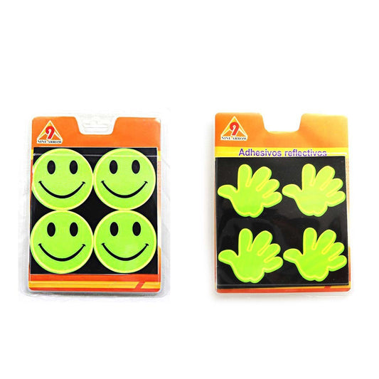 Fun Smiley Face and Handprint Adhesive Reflectors for Safety