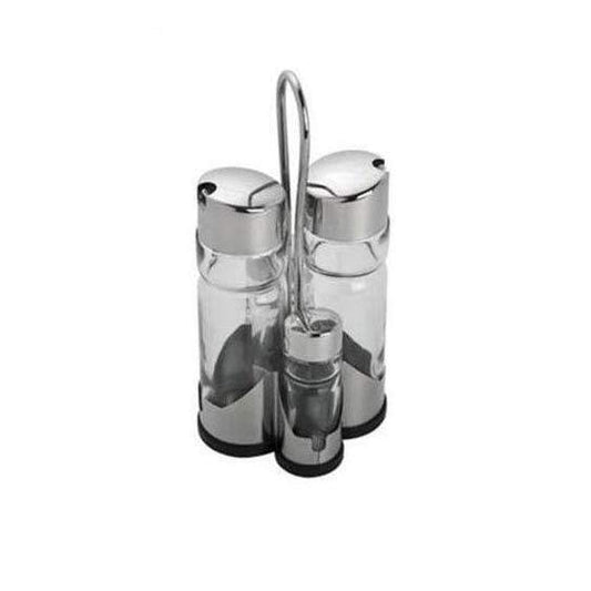 Metal Glass Oil Vinegar Spice Shaker Set Kitchen Rack 16cm Set of 4