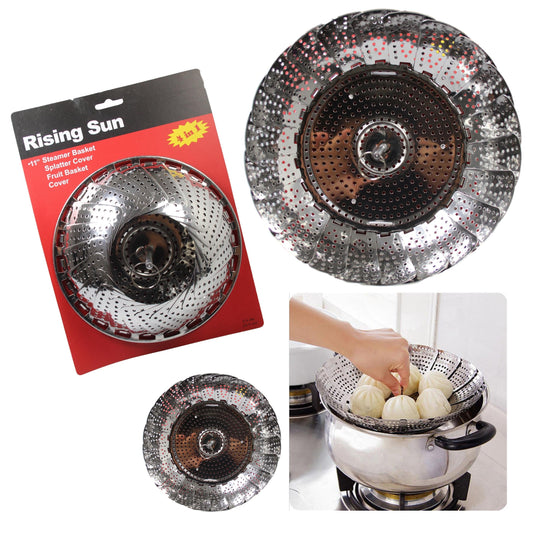 Premium Stainless Steel Vegetable Steamer Basket with Folding Handles 11