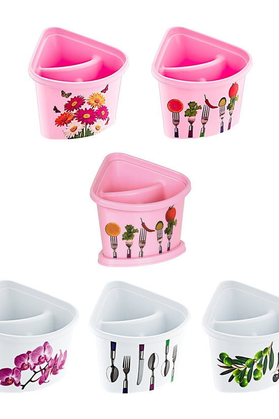 Colorful Plastic Silverware Cutlery Holder Assorted Designs TA320