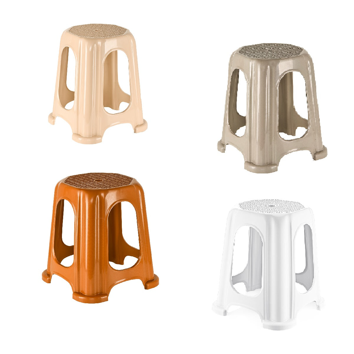 Rattan Plastic Stool 45 x 38 x 38 cm Assorted Colors