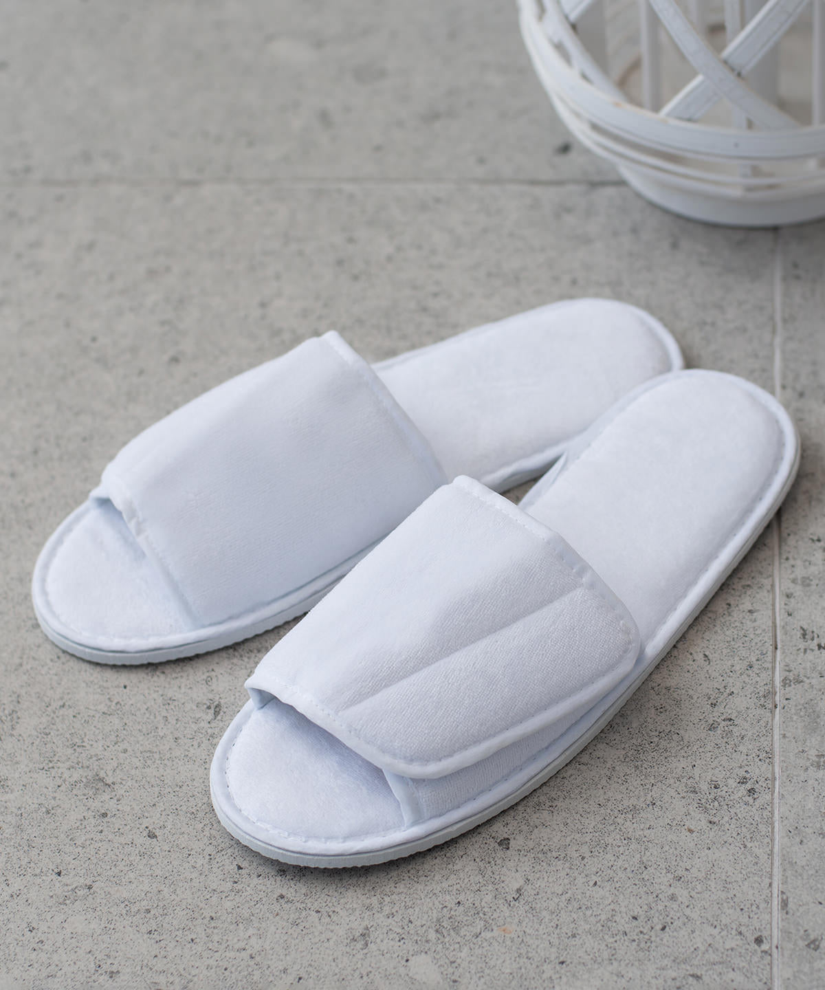 Adjustable Open Toe Slippers with Hook and Loop Fastening