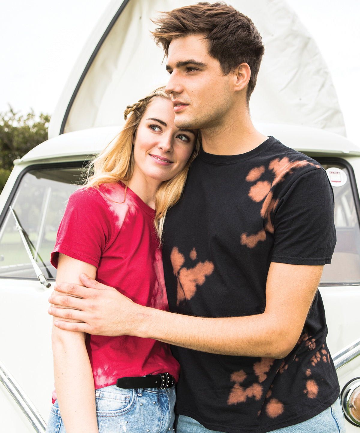 Retro Bleach Out TShirts for Women Pastels Tie Dye Mu