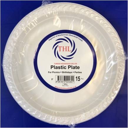 Premium Disposable White Plastic Plates 9 Inches Pack of 12