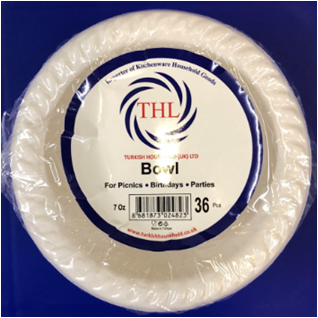 36Pack 10 cm Disposable White Plastic Bowls THL2482A