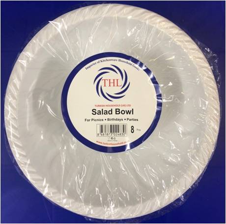 EcoFriendly White Plastic Salad Bowls Set of 8