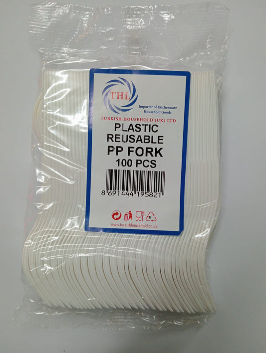 100Pack Reusable Plastic PP Forks