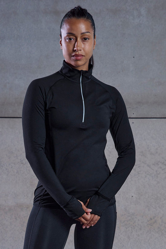Tombo Womens 14 Zip Long Sleeve Activewear Top with Reflective Details