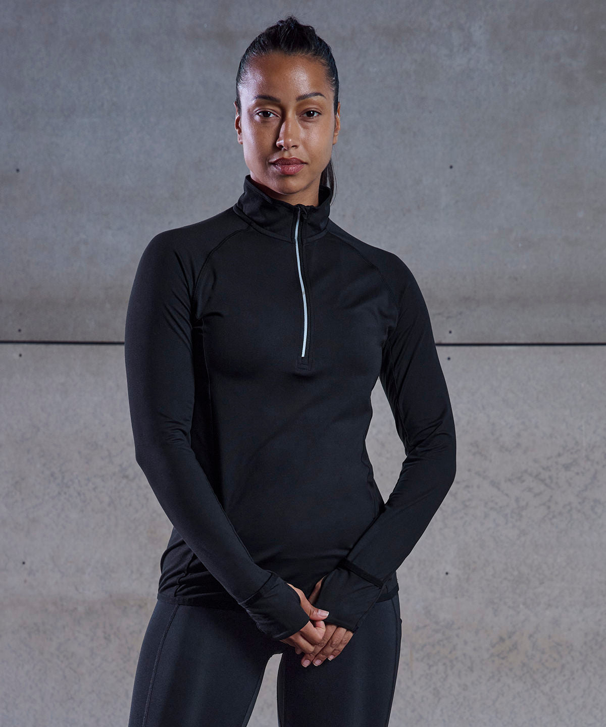 Tombo Womens 14 Zip Long Sleeve Activewear Top with Reflective Details