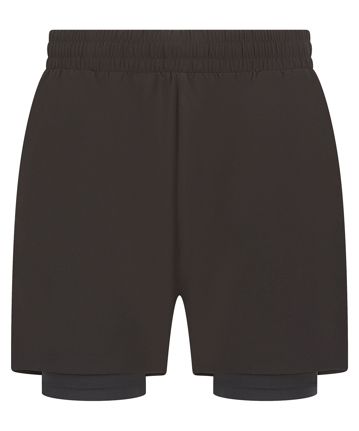 Mens DoubleLayer Sports Shorts with FourWay Stretch