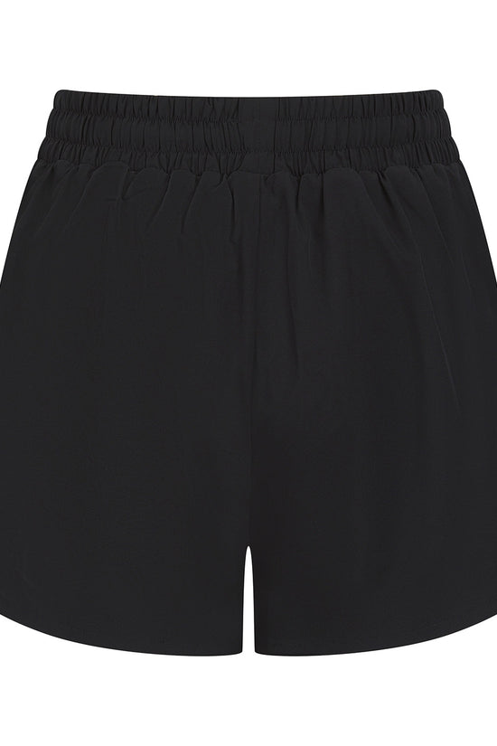 Black Womens DoubleLayer Sports Shorts Performance Style