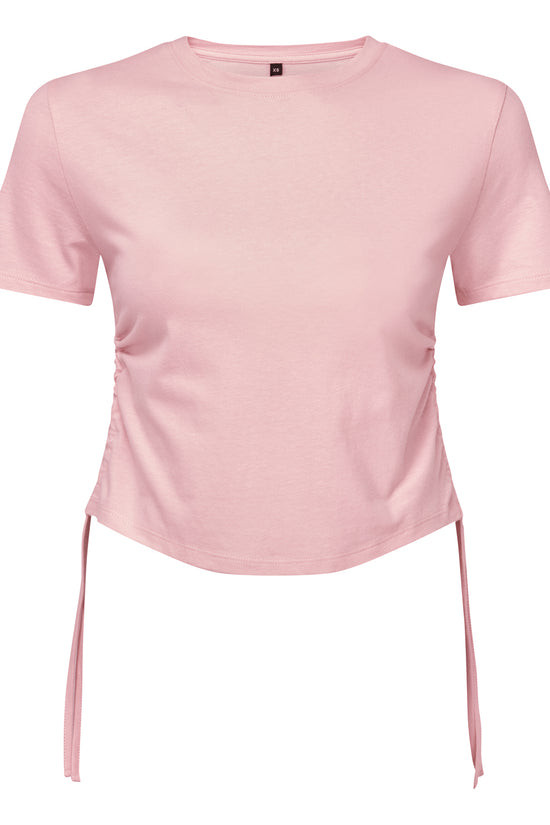 TriDri Womens Ruched Crop Top TShirt Short Sleeve Tie Fastenings