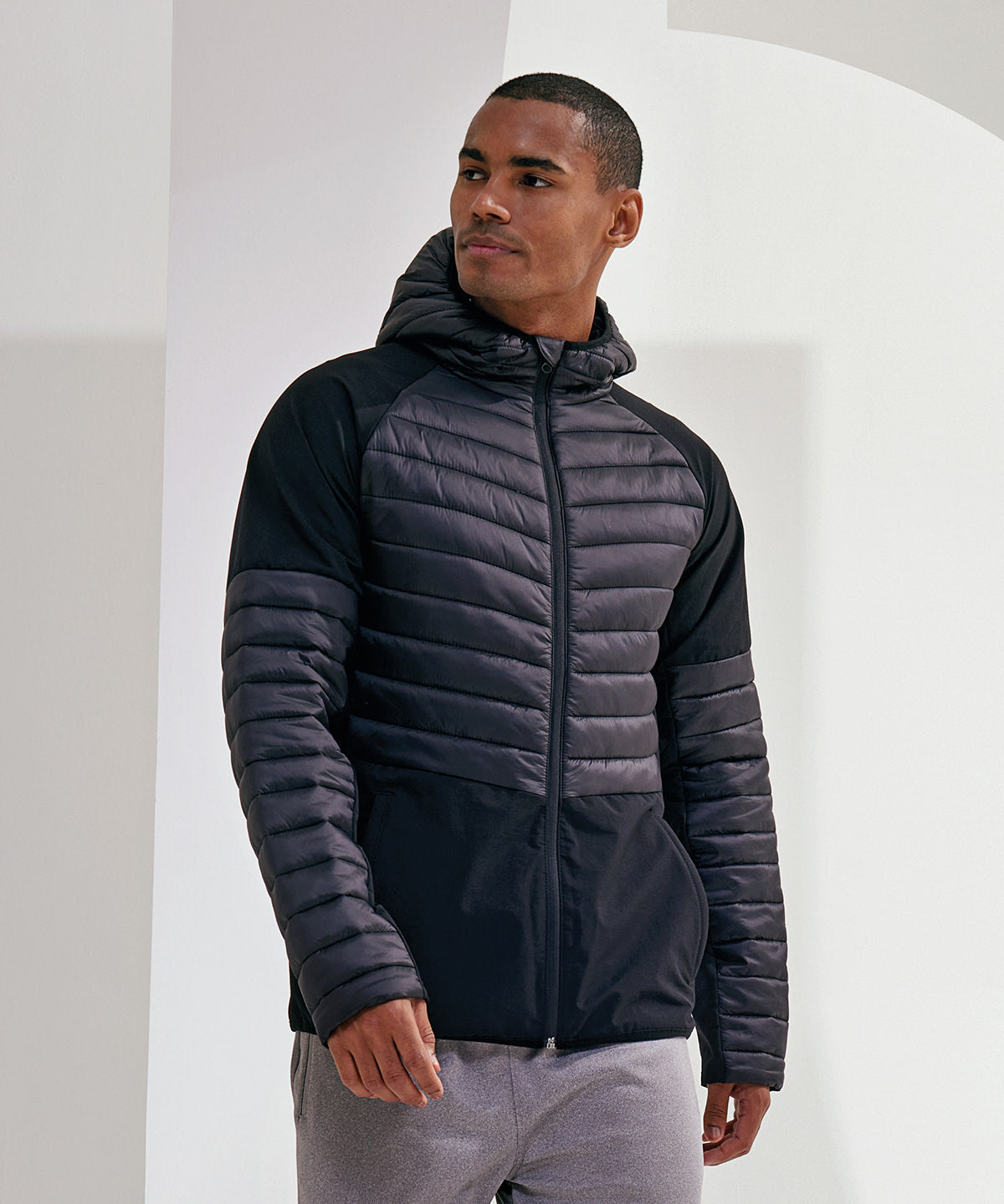 TriDri Mens Insulated Hybrid Jacket with Quilted Detailing
