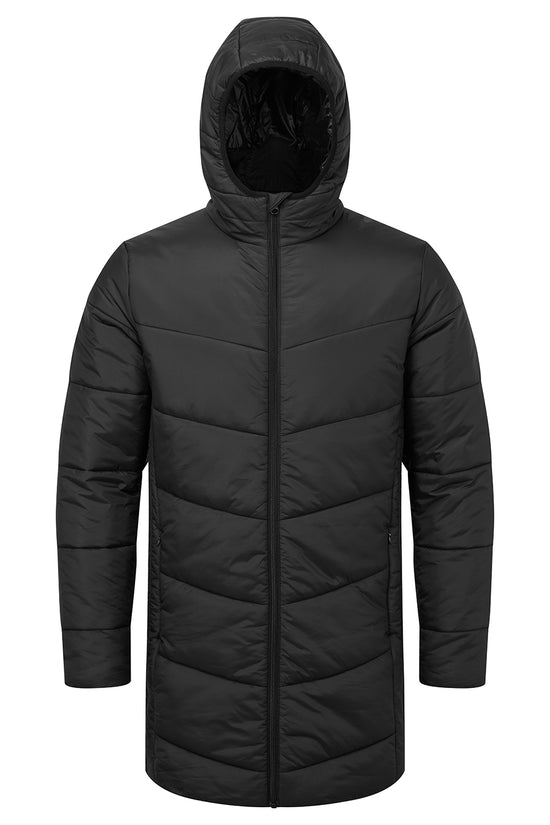 TriDri Mens Longline Padded Jacket with Hood