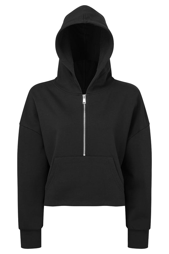 Womens Oversized 12 Zip Hoodie with Kangaroo Pockets