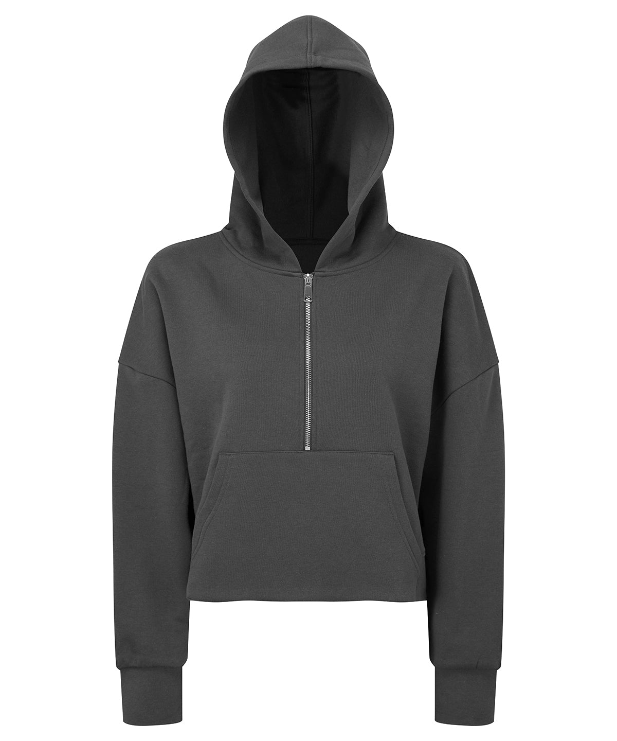 Womens Oversized 12 Zip Hoodie with Kangaroo Pockets