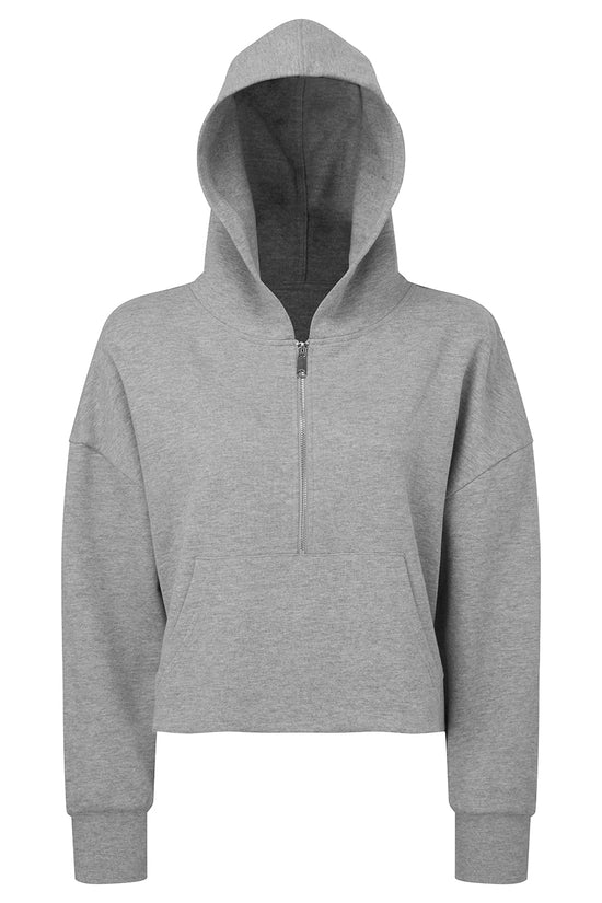 Womens Oversized 12 Zip Hoodie with Kangaroo Pockets