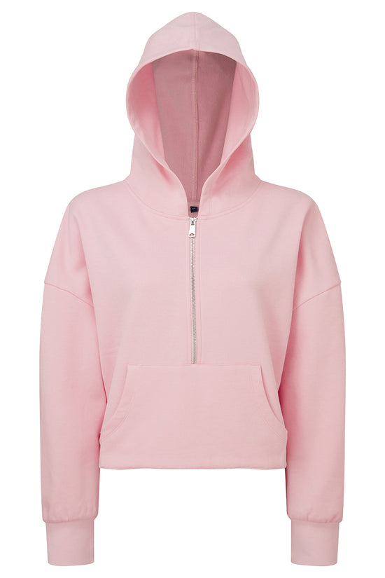 Womens Oversized 12 Zip Hoodie with Kangaroo Pockets